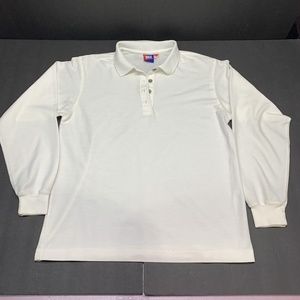 TAIL BRAND WOMEN POLO LONG SLEEVE WHITE SHIRT SIZE LARGE vINTAGE